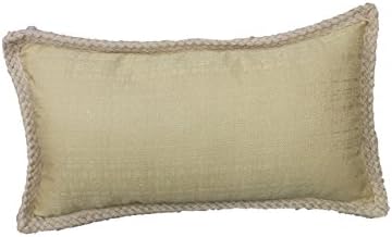 Decorative Gold Linen Jute Throw Pillow | 14 x 24in | Set of 2 Pillows