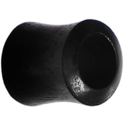 00 Gauge Organic Black Wood Hollow Saddle Plug
