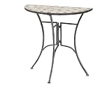 Siena Garden 246960 Anstelltisch Fiore, Gestell silber-schwarz matt, Mosaikoptik in der Platte, L 69 x B 35 x H 71cm
