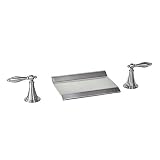 FREUER Scaffale Collection: Widespread Waterfall Bathroom Sink Faucet, Brushed Nickel