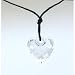 10 Pieces of Clear Faceted Plastic Heart Pendant on 22" Cord