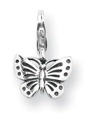 Butterfly Clip-on Charm in Silver for 3mm Charm Bracelets