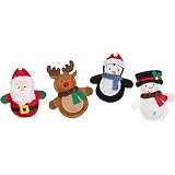 Petco Holiday Puffy Christmas Characters Catnip Cat Toys, Pack of 2, 3.5″ Length