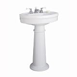 American Standard 0283.800.020 Standard Collection Pedestal Bathroom Sink with 8-Inch Faucet Spacing, White