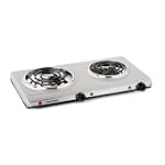 SAVE $17.51 - Toastess THP-528 Electric Double-Coil Cooking Range, Stainless Steel $42.48