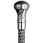 Unisex Bulb Cane Black With Glitter Etching Aluminum Shaft, Chrome Plated Brass Handle -Affordable Gift for your Loved One! Item #DHAR-11351