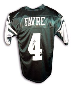 Brett Favre Signed New York Jets Reebok Authentic Green Jersey with Favre Hologram