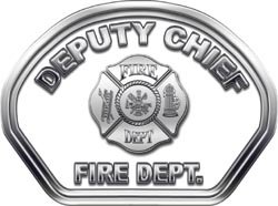 Firefighter Fire Helmet Front Face Deputy Chief White Decal