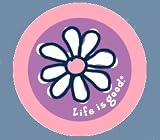 LIFE IS GOOD DAISY ROUND STICKERS (PACK OF 2) PERFECT FOR SPREADING CHEER AND OPTIMISM!
