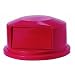 Rubbermaid Commercial Brute HDPE Dome Waste Top, Round, for 2643 Brute Container, 24.81" Diameter x 12.63" Height, Red