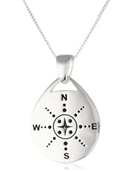 Sterling Silver "Those Who Wander Are Not Necessarily Lost" Reversible Pendant Necklace, 18"