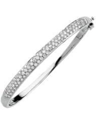 1 1/2Ct Tw 14K White Gold Diamond Bangle Bracelet