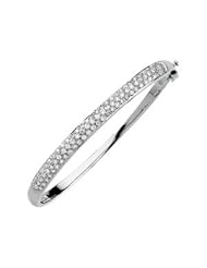14K White Gold Diamond Bangle Bracelet