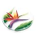 Fusion Art Glass 8-Inch Round Plate with Birds Of Paradise Design