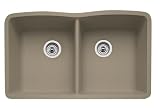 Blanco 441286 Diamond Equal Double Bowl Silgranit II Sink, Truffle Blanco 441286 Diamond Equal Double Bowl Silgranit II Sink, Truffle