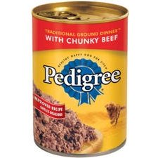Pedigree Traditional Ground Dinner with Chopped Beef Canned Dog Food