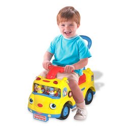 Fisher Price Little People School Bus Ride on w/English Generic Sound Chip