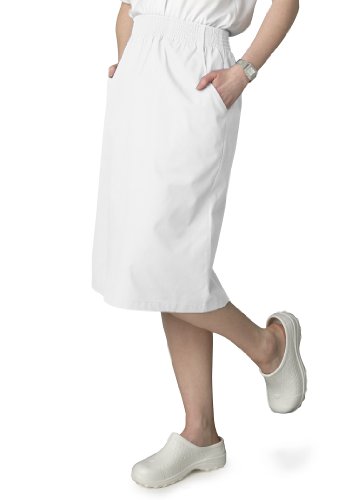 Adar Universal Knee-Length A-Line Side Pocket Skirt - 704 - White - M