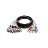 9Ft 8-Channel Snake Cable Xlr Female To 1/4In Balanced With White Earbud Headphones
