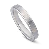 14k White Gold Men's Weding Band, 4mm