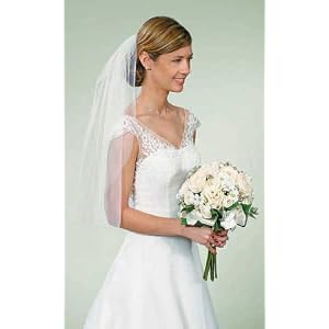 Simple Elegance Cut Edge White Wedding Veil with Comb