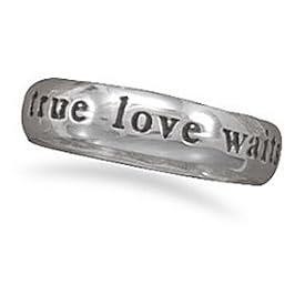 "true love waits" Sterling Silver Ring (Sizes 5-9)