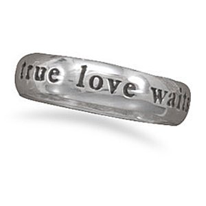 true love waits Sterling Silver Ring (Sizes 5-9)