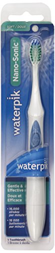 Waterpik nano sonic toothbrush, white with blue accents