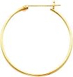 14K Yellow Gold Hoop Earrings Polished Jewelry New AV