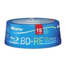 Memorex 32020013366 25GB 2X Rewriteable BD-RE Blu-ray Discs (15pk Spindle)