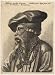 2.75 inch x 2 inch (7.5 x 5cm) Acrylic Fridge Magnet Wenceslaus Hollar - Bearded man with chain necklace