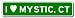 I Love MYSTIC, CONNECTICUT City Limit Sign - Aluminum - 6 x 24 inches