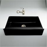 Bundle-28 Dickinson Apron Front Kitchen Sink with Four Hole Oversized Faucet Drilling (2 Pieces) Finish: Basalt