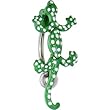 Top Mount Green Polka Dot Lizard Belly Ring