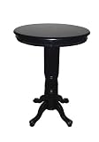 Pedestal Pub Table with Solid Top in Black Finish