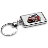 Fiat 500 Chrome Double Sided Key Ring