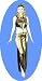 Egyptian Cleopatra Costume in Shiny Gold Lame'