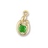 Mother and Child Genuine Emerald Charm