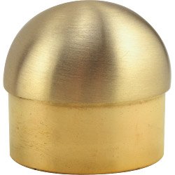 Domed Bar Rail End Cap - Brushed Brass Bar Hardware