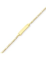 14k Yellow Gold Engravable Figaro Link Baby/Child ID Bracelet