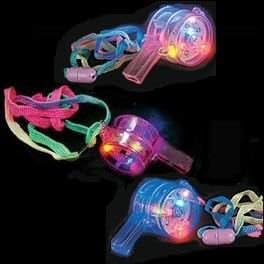 24 Light Up LED Whistles with Lanyards
