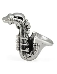 Genuine Ohm Beads (TM) Product. 925 Sterling Silver Saxophone Bead Charm. 100% Satisfaction Guaranteed.