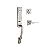 Baldwin DCMIAXSQULCSR150 Reserve Double Cylinder Handleset Miami x Square with Contemporary Square Rose, Satin Nickel Finish, Left Hand
