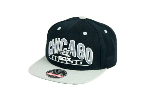 MLB Men's Chicago White Sox Arched Snapback Cap (Black/Grey, Adjustable)