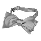 Forzieri Silver Solid Silk Self-tie Bowtie