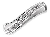 Image of 9ct White Gold Diamond Set Wave Half Eternity Ring