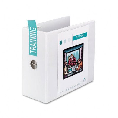 DublLock D-Ring Vinyl View Binder - 5in Capacity, White(sold in packs of 3)