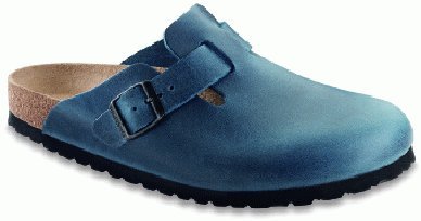 Birkenstock clogs Boston from Leather in antique blue with a regular insole