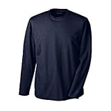 Coolibar UPF 50+ Men's Cotton Bamboo Long Sleeve T-shirt - Sun Protective (Navy - Large)
