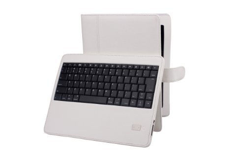 Poetic KeyBook Bluetooth Keyboard and Leather Book Style Case for iPad 3 / iPad 2/ iPad 1 White
